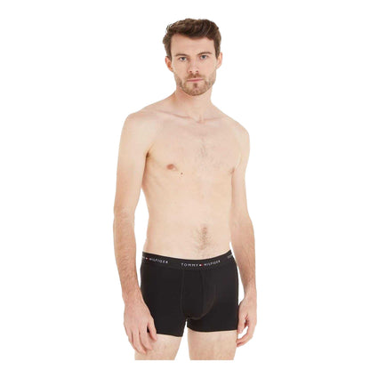 Black-Grey-White - Side - Tommy Hilfiger Mens Cotton Blend Classic Boxer Shorts (Pack of 3)