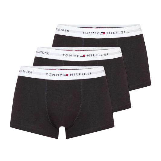 Black-White - Front - Tommy Hilfiger Mens Cotton Blend Classic Boxer Shorts (Pack of 3)