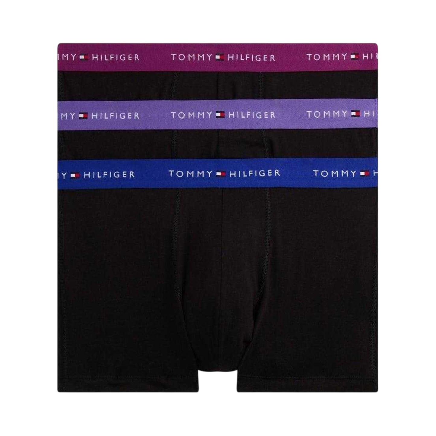 Sky-White-Red - Front - Tommy Hilfiger Mens Cotton Blend Classic Boxer Shorts (Pack of 3)