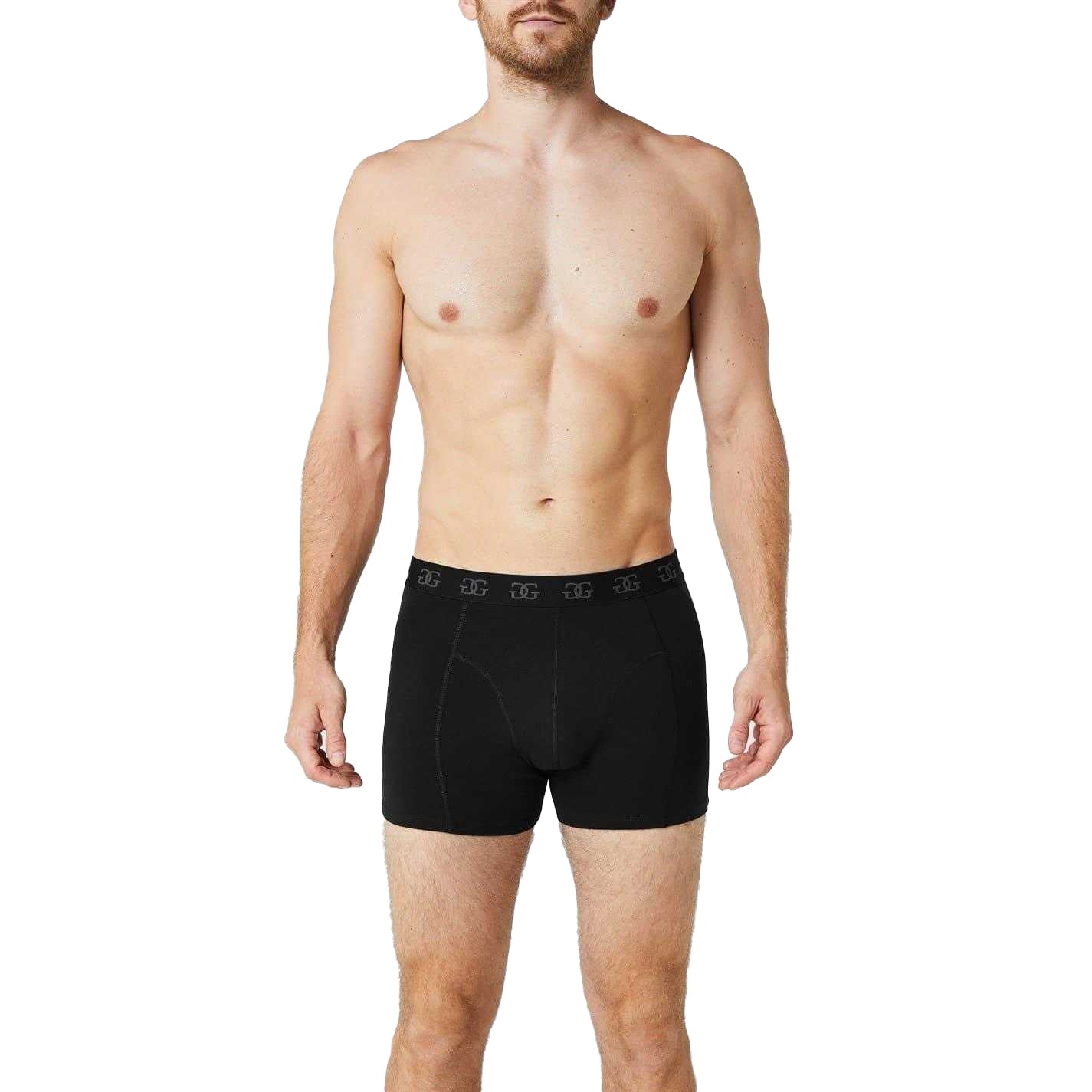 Core Black - Side - Giorgio Mens Cotton Blend Boxer Shorts (Pack of 5)