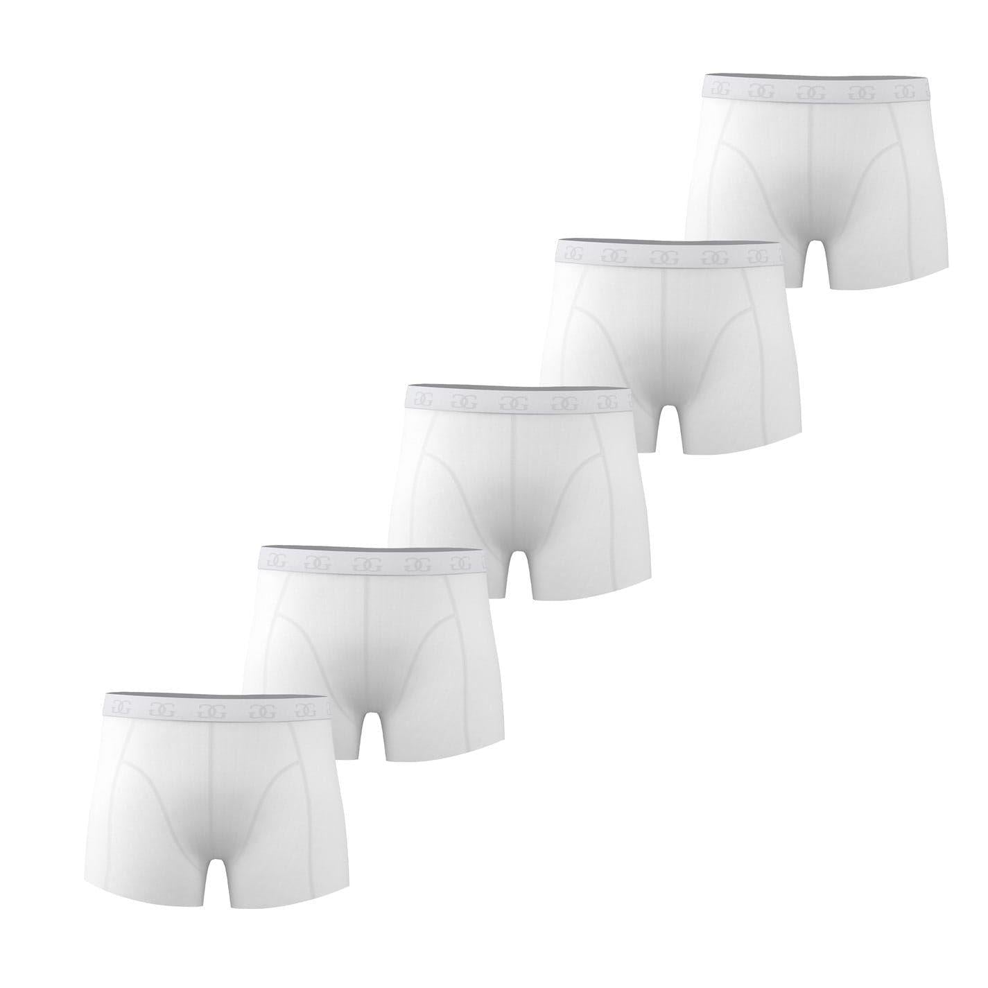 White - Front - Giorgio Mens Cotton Blend Boxer Shorts (Pack of 5)