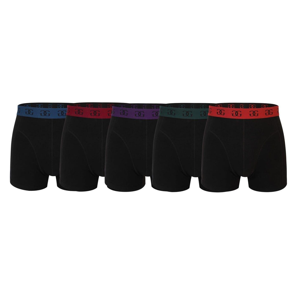 Black-Multicoloured - Front - Giorgio Mens Cotton Blend Boxer Shorts (Pack of 5)