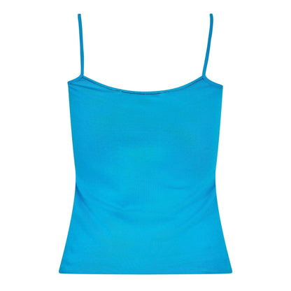 Blue - Back - Puma Womens-Ladies Ribbed V Neck Vest Top
