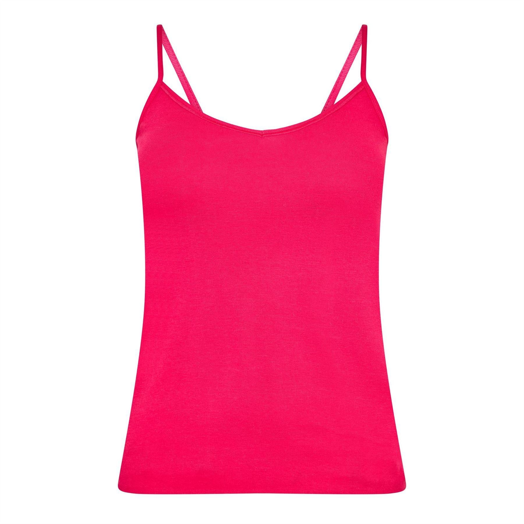 Pink - Front - Puma Womens-Ladies Ribbed V Neck Vest Top