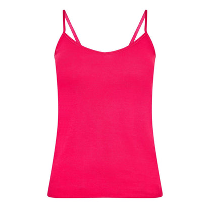 Pink - Front - Puma Womens-Ladies Ribbed V Neck Vest Top