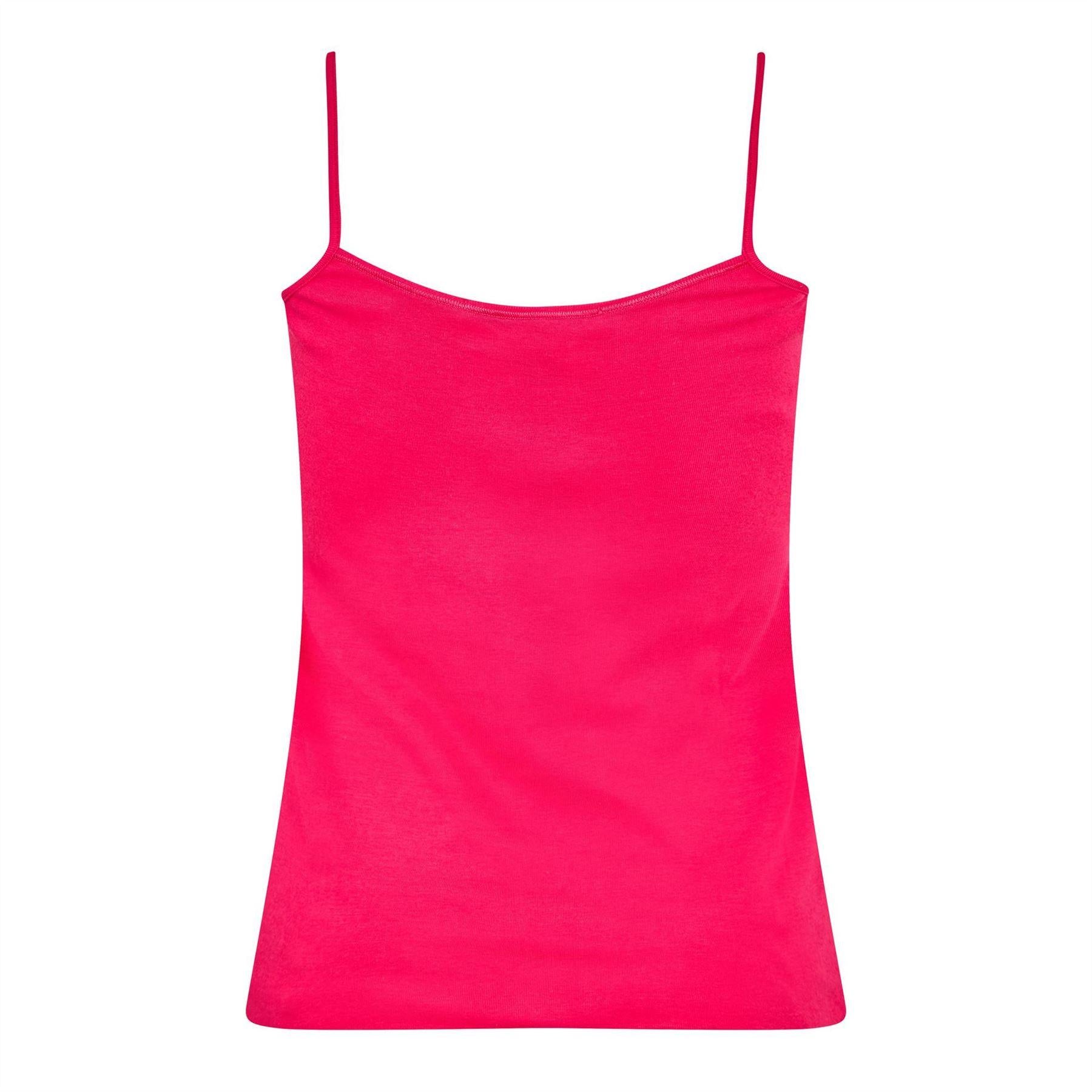 Pink - Back - Puma Womens-Ladies Ribbed V Neck Vest Top