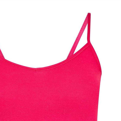 Pink - Side - Puma Womens-Ladies Ribbed V Neck Vest Top