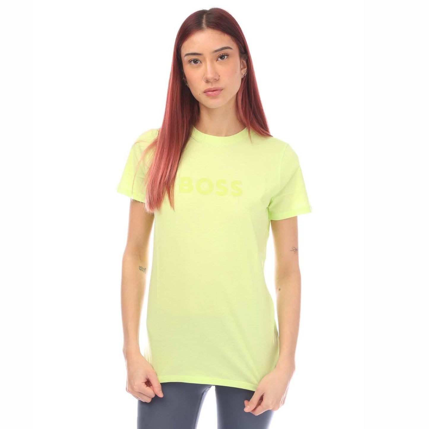 Green - Front - Boss Womens-Ladies Elogo Jersey T-Shirt