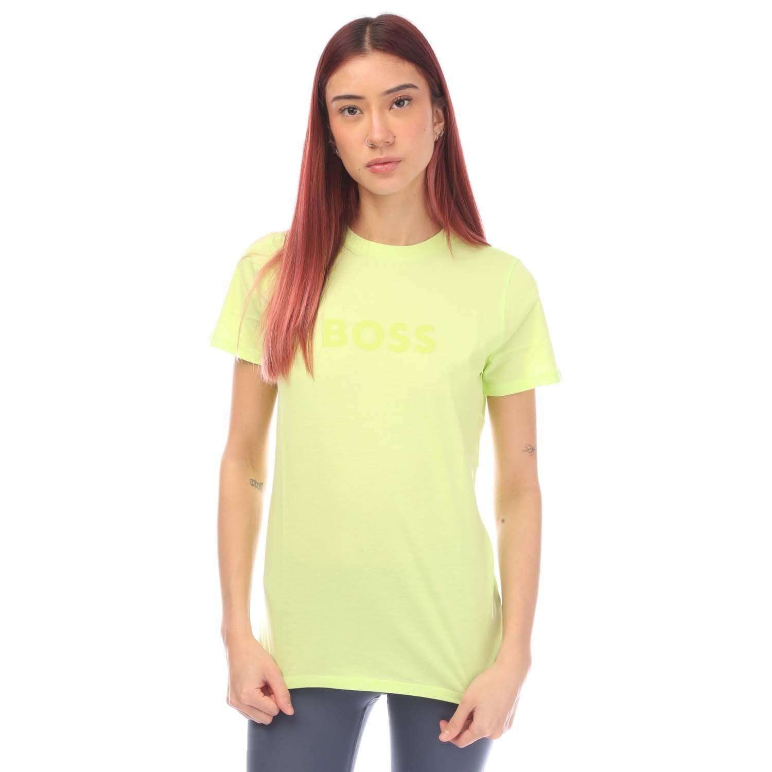 Green - Front - Boss Womens-Ladies Elogo Jersey T-Shirt