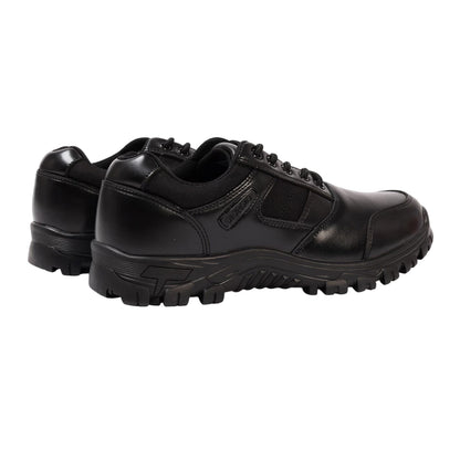 Black - Back - Giorgio Mens Logo Leather Shoes