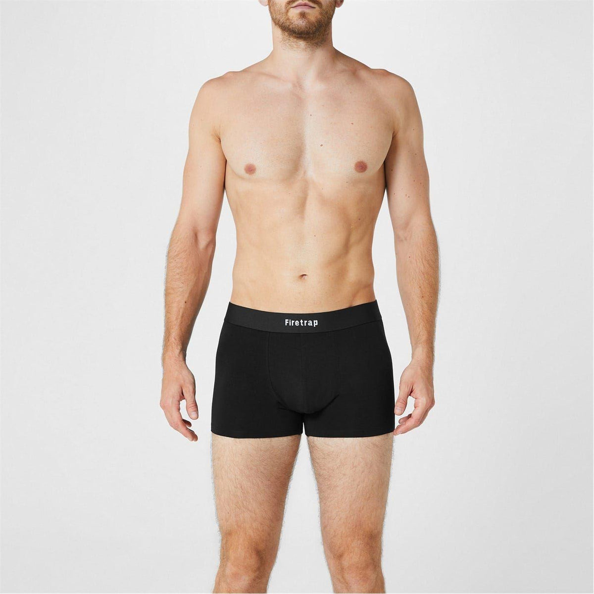 Black-Grey Stripe - Lifestyle - Firetrap Mens Logo Boxer Shorts (Pack of 2)