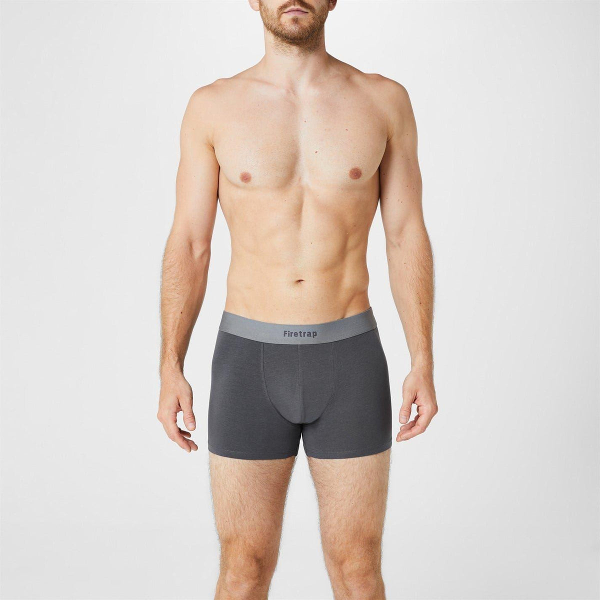 Grey-Grey Marl - Lifestyle - Firetrap Mens Logo Boxer Shorts (Pack of 2)