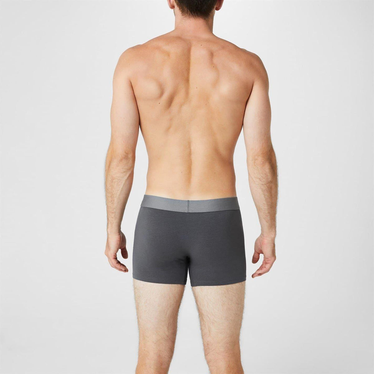 Grey-Grey Marl - Pack Shot - Firetrap Mens Logo Boxer Shorts (Pack of 2)