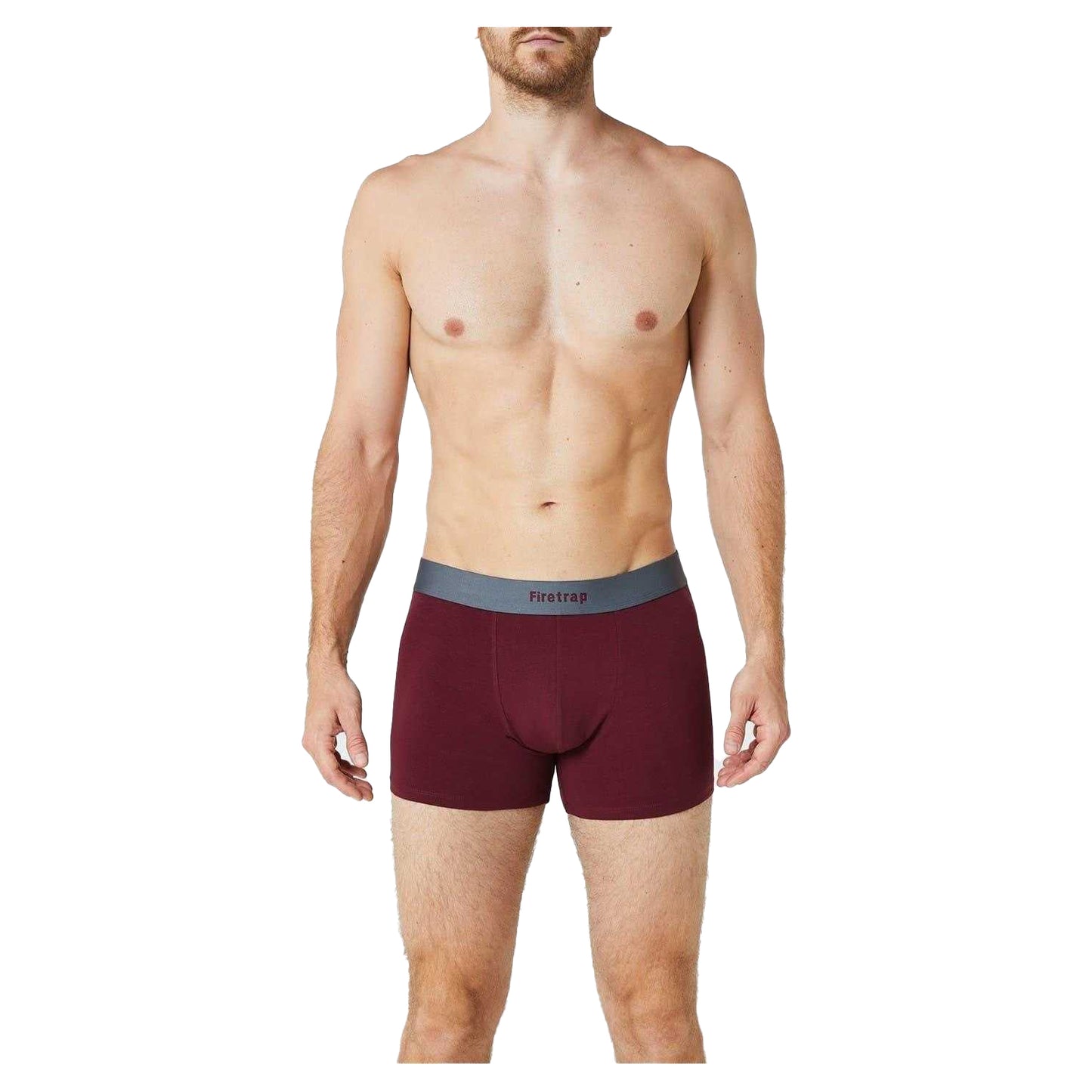Grey-Wine - Back - Firetrap Mens Logo Boxer Shorts (Pack of 2)