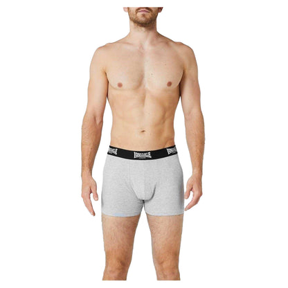 Grey - Back - Lonsdale Mens Boxer Shorts (Pack of 2)