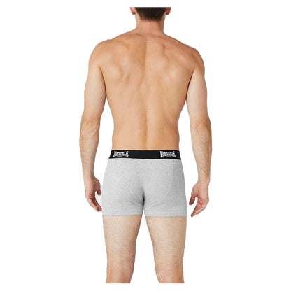 Grey - Side - Lonsdale Mens Boxer Shorts (Pack of 2)