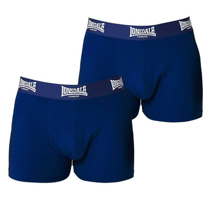 Navy - Front - Lonsdale Mens Boxer Shorts (Pack of 2)