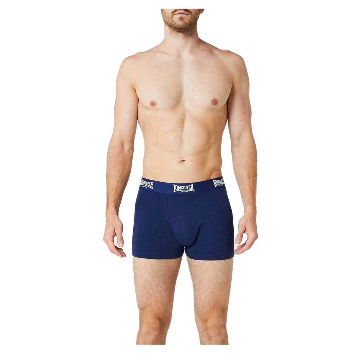 Navy - Back - Lonsdale Mens Boxer Shorts (Pack of 2)