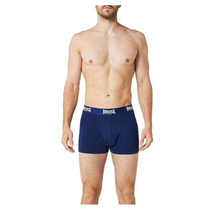 Navy - Back - Lonsdale Mens Boxer Shorts (Pack of 2)