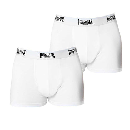 White - Front - Lonsdale Mens Boxer Shorts (Pack of 2)