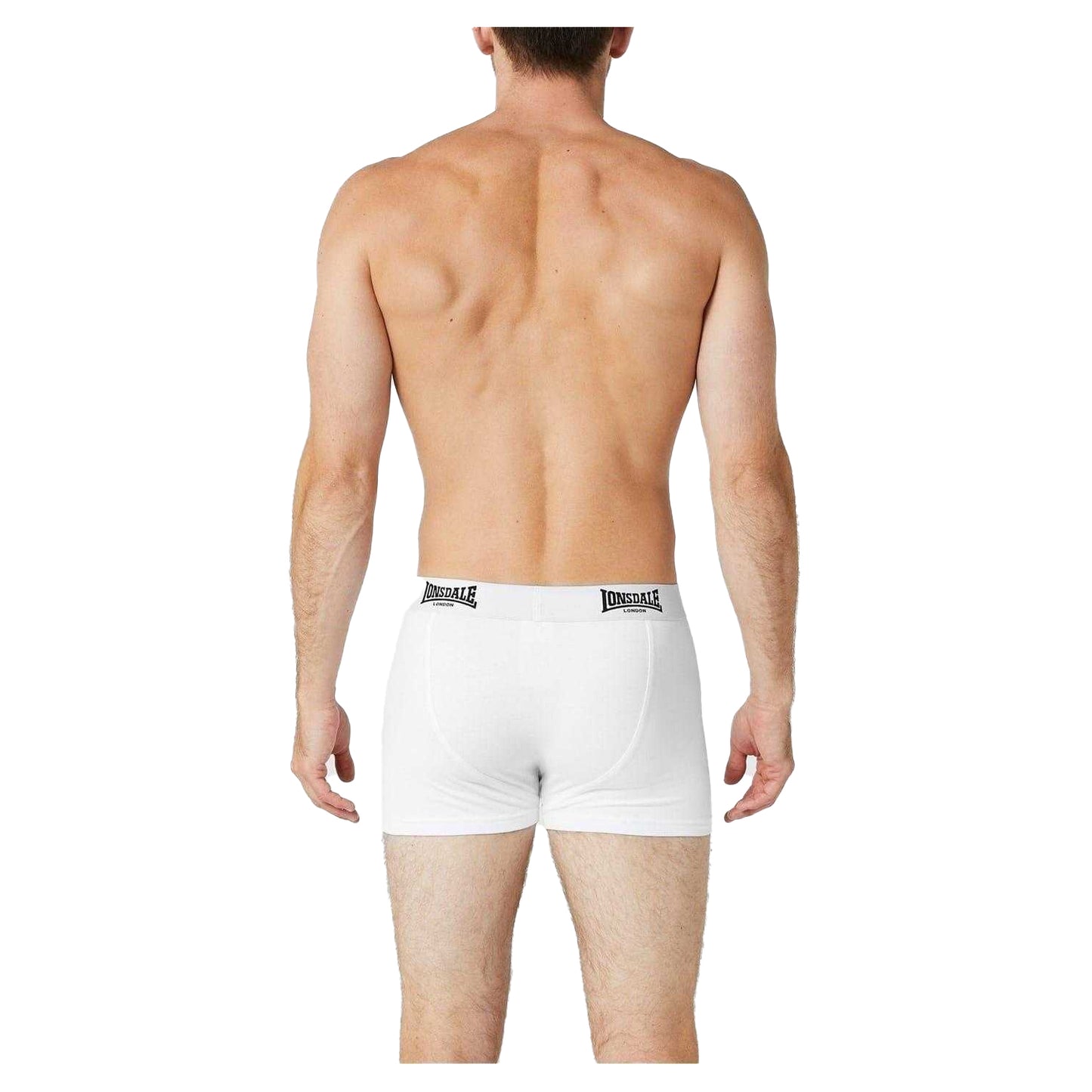 White - Side - Lonsdale Mens Boxer Shorts (Pack of 2)