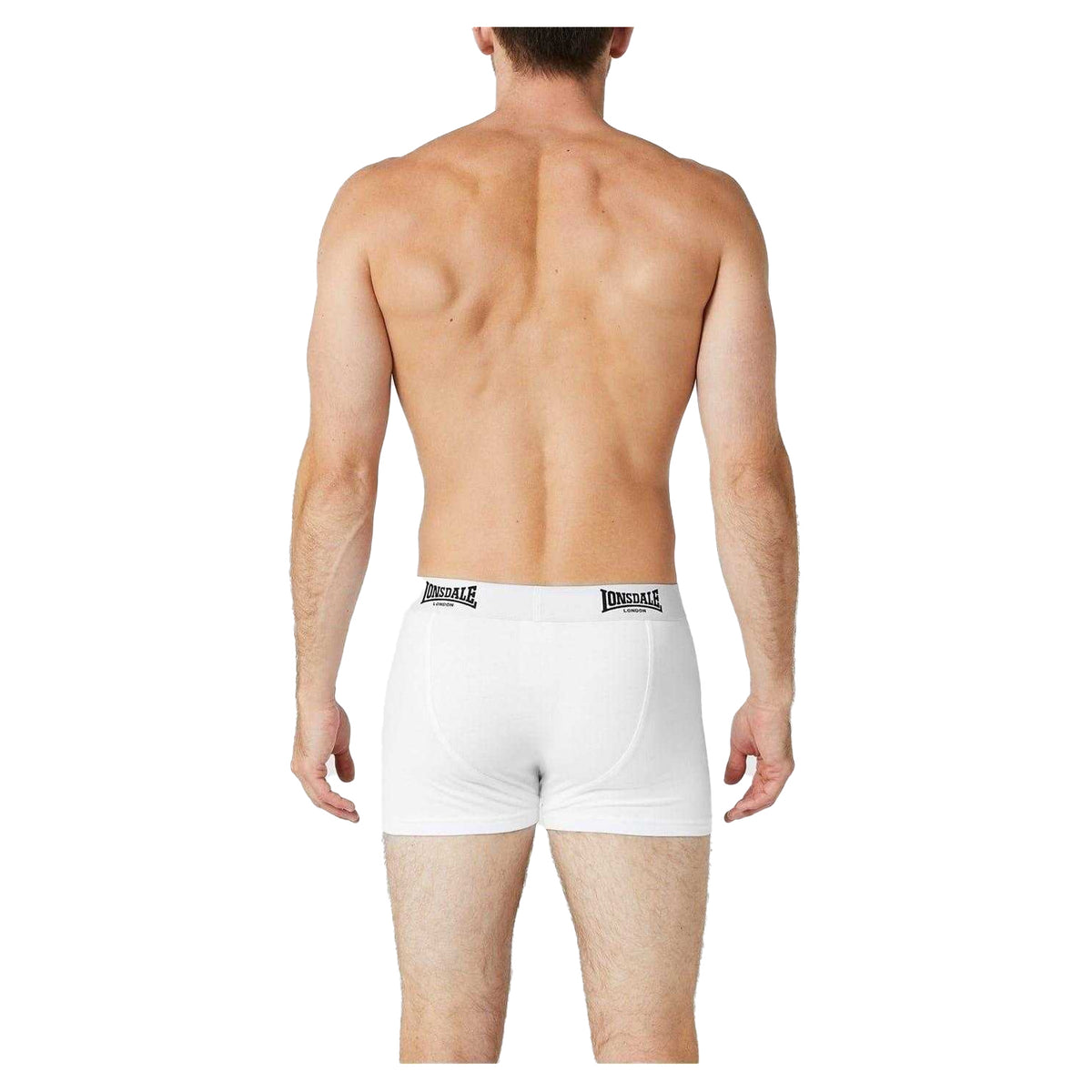 White - Side - Lonsdale Mens Boxer Shorts (Pack of 2)