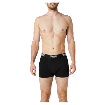 Black - Back - Lonsdale Mens Boxer Shorts (Pack of 2)