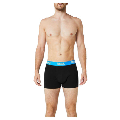 Black-Bright Blue - Back - Lonsdale Mens Boxer Shorts (Pack of 2)