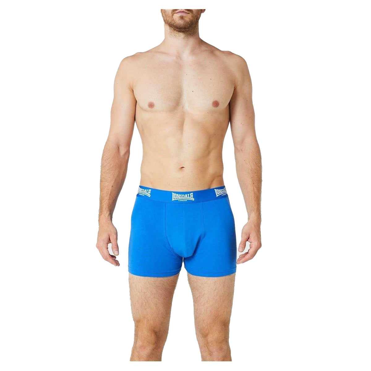 Blue - Back - Lonsdale Mens Boxer Shorts (Pack of 2)