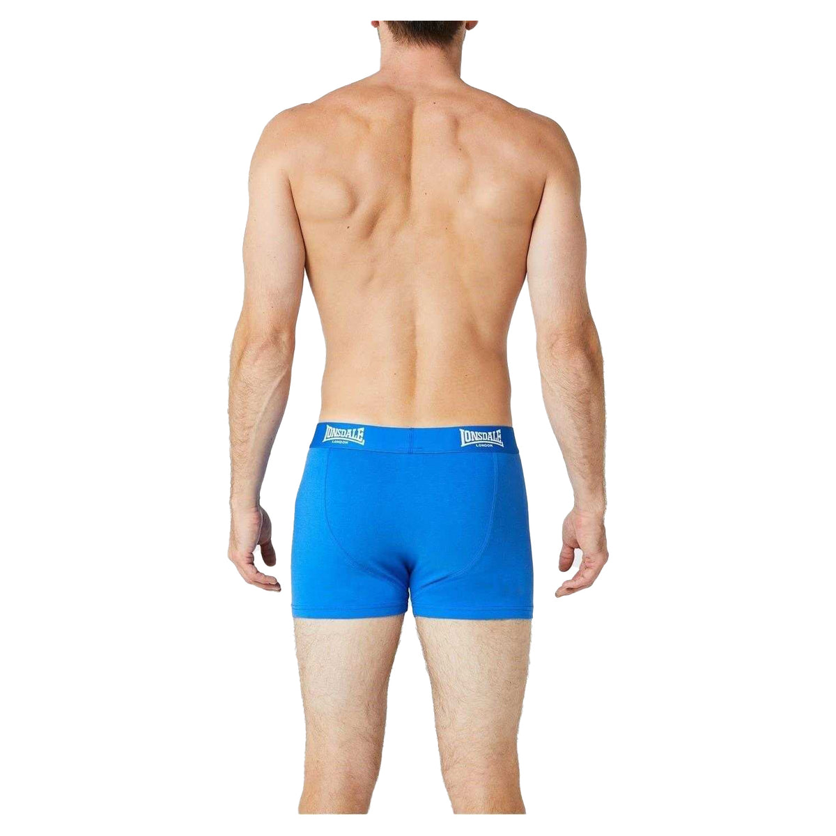 Blue - Side - Lonsdale Mens Boxer Shorts (Pack of 2)