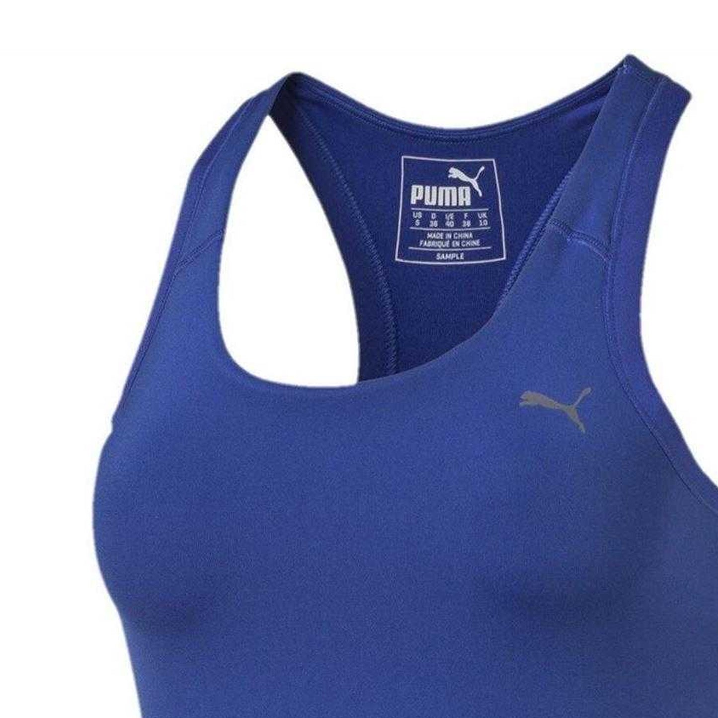 Blue - Side - Puma Womens-Ladies Essential Performance Racerback Gym Tank Top