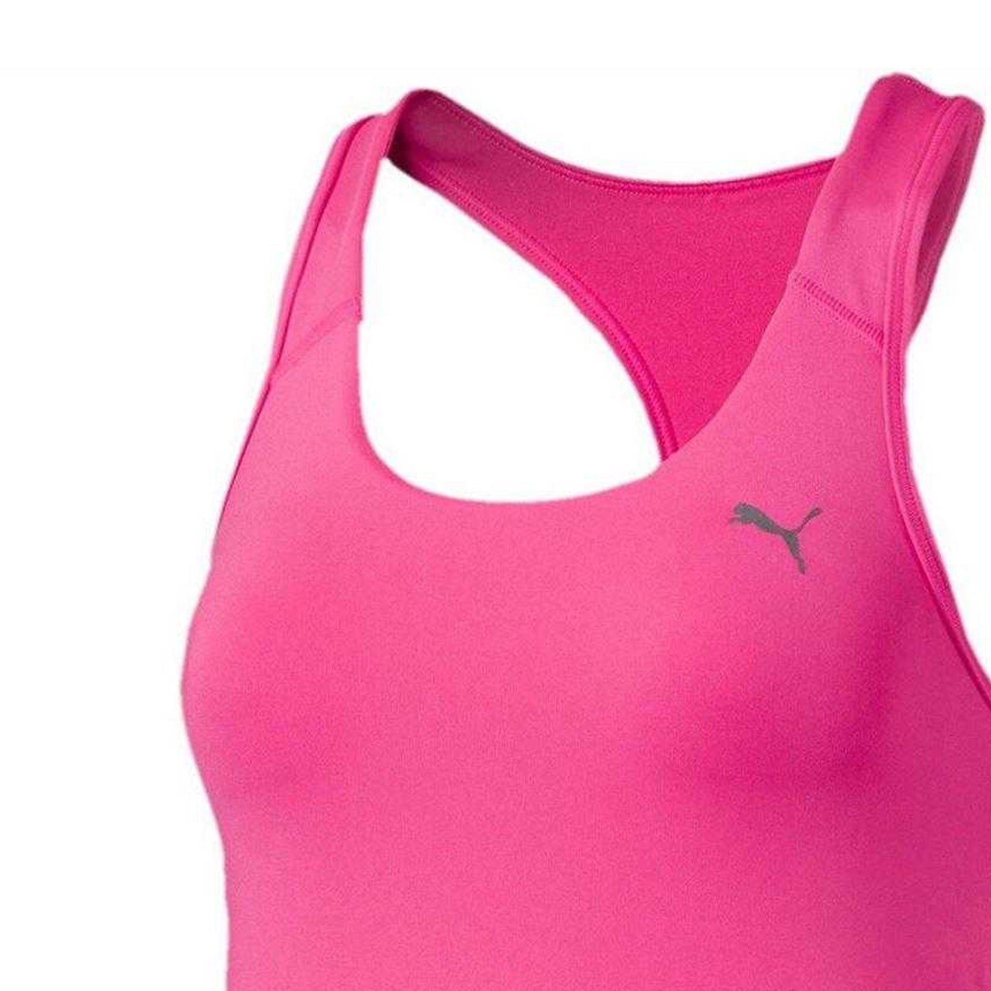 Pink - Side - Puma Womens-Ladies Essential Performance Racerback Gym Tank Top