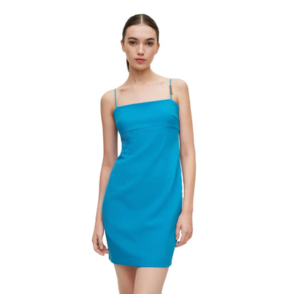 Blue - Side - Hugo Womens-Ladies Recycled Polyester Dress