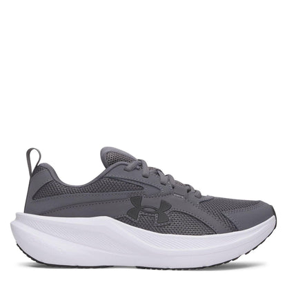 Grey-White - Front - Under Armour Childrens-Kids Assert 11 Trainers