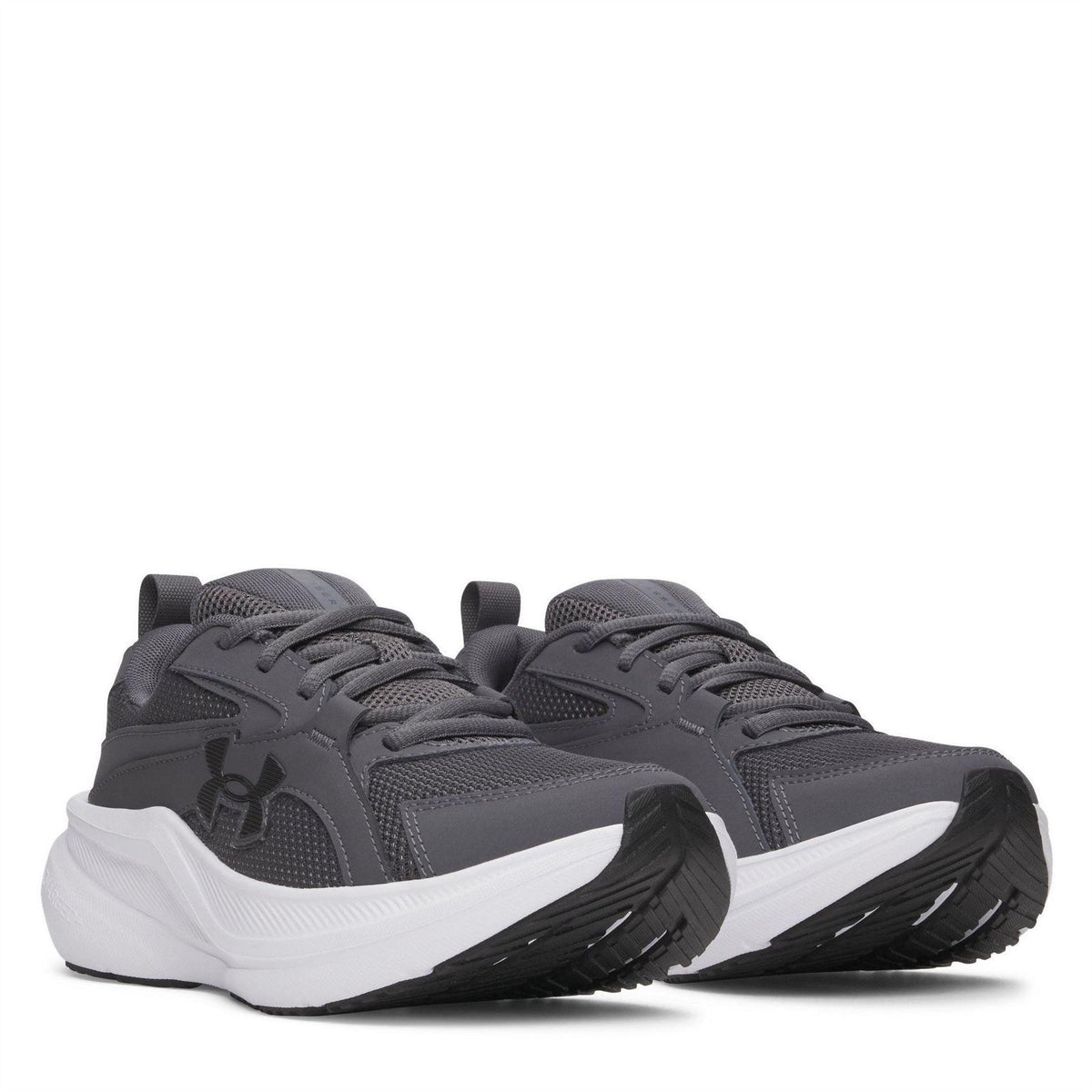 Grey-White - Pack Shot - Under Armour Childrens-Kids Assert 11 Trainers