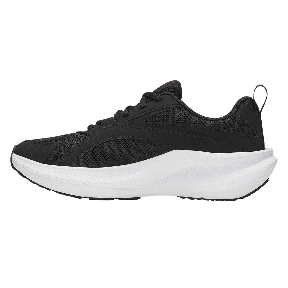 Black-White - Side - Under Armour Childrens-Kids Assert 11 Trainers