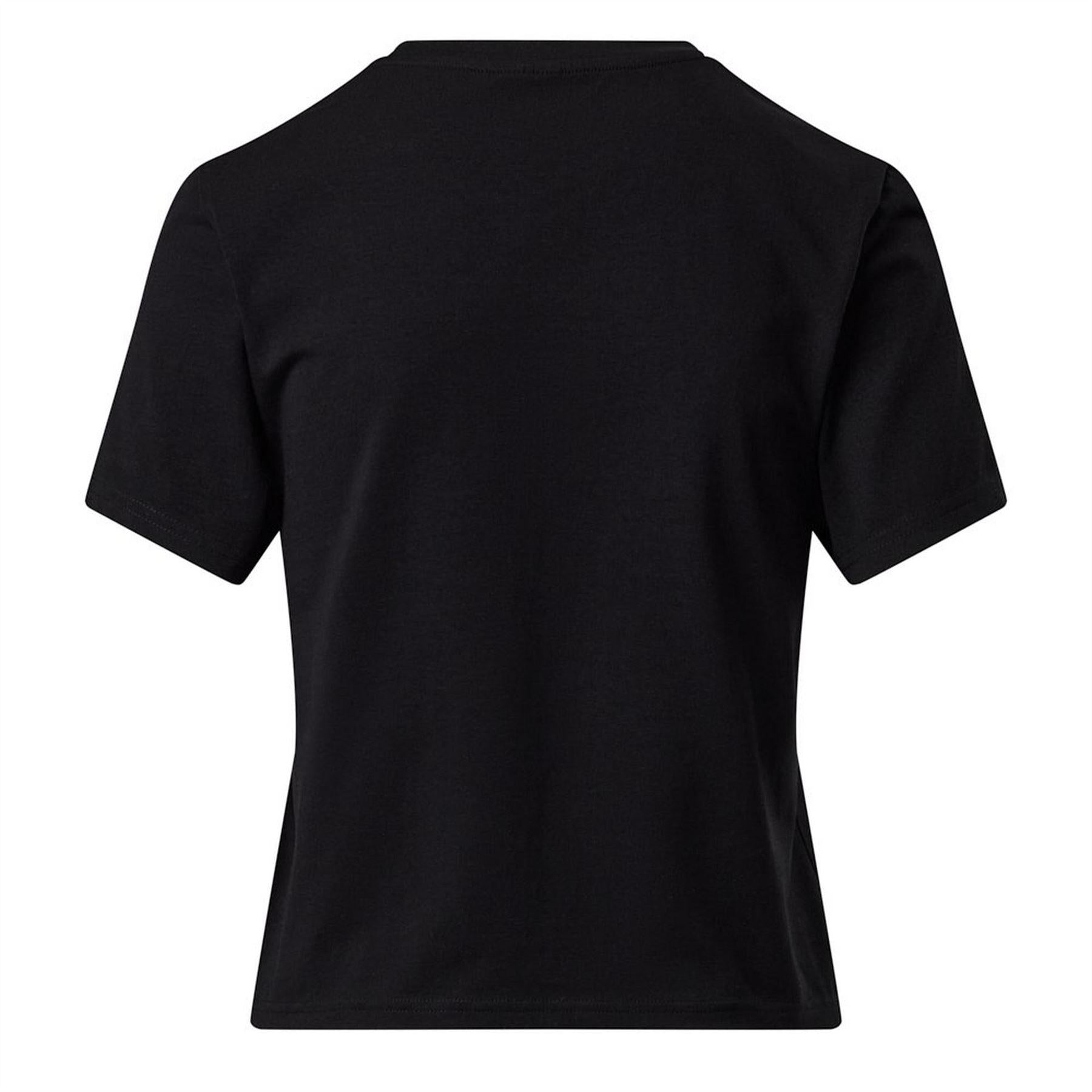 Black - Back - Gym King Womens-Ladies Victory Capped Sleeved Crop T-Shirt