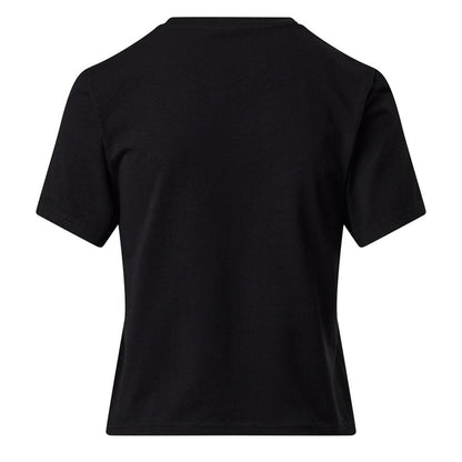 Black - Back - Gym King Womens-Ladies Victory Capped Sleeved Crop T-Shirt