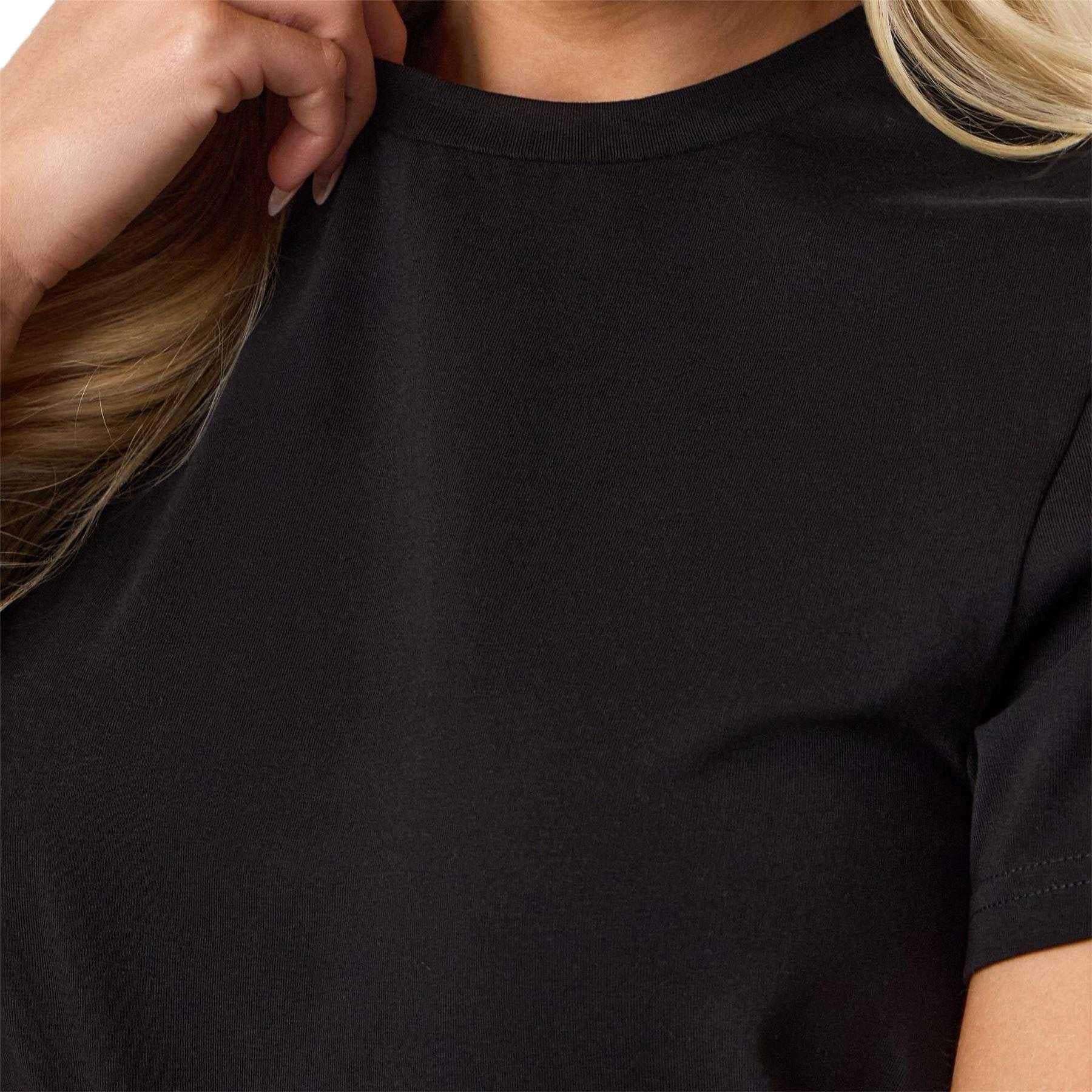 Black - Side - Gym King Womens-Ladies Victory Capped Sleeved Crop T-Shirt