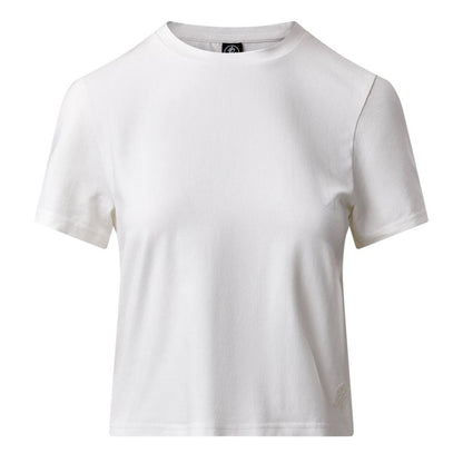 White - Front - Gym King Womens-Ladies Victory Capped Sleeved Crop T-Shirt