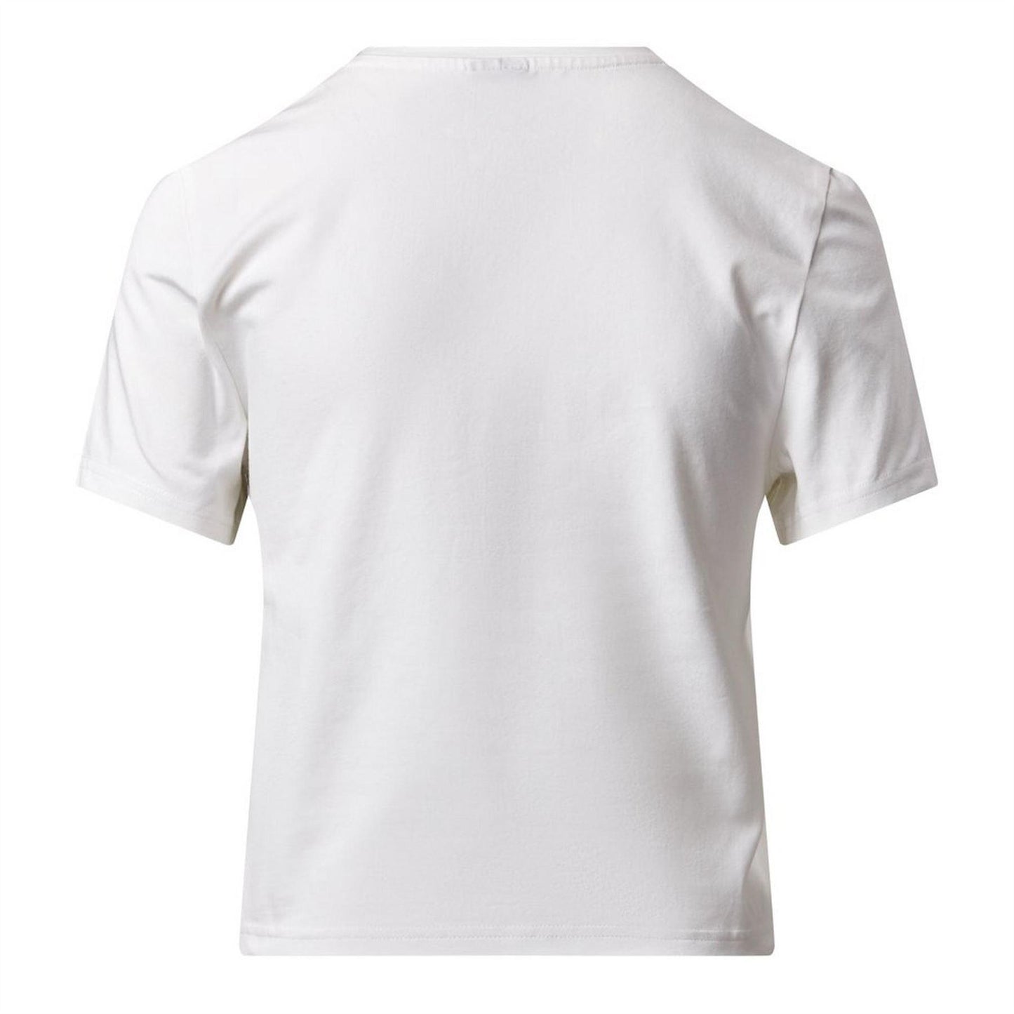 White - Back - Gym King Womens-Ladies Victory Capped Sleeved Crop T-Shirt