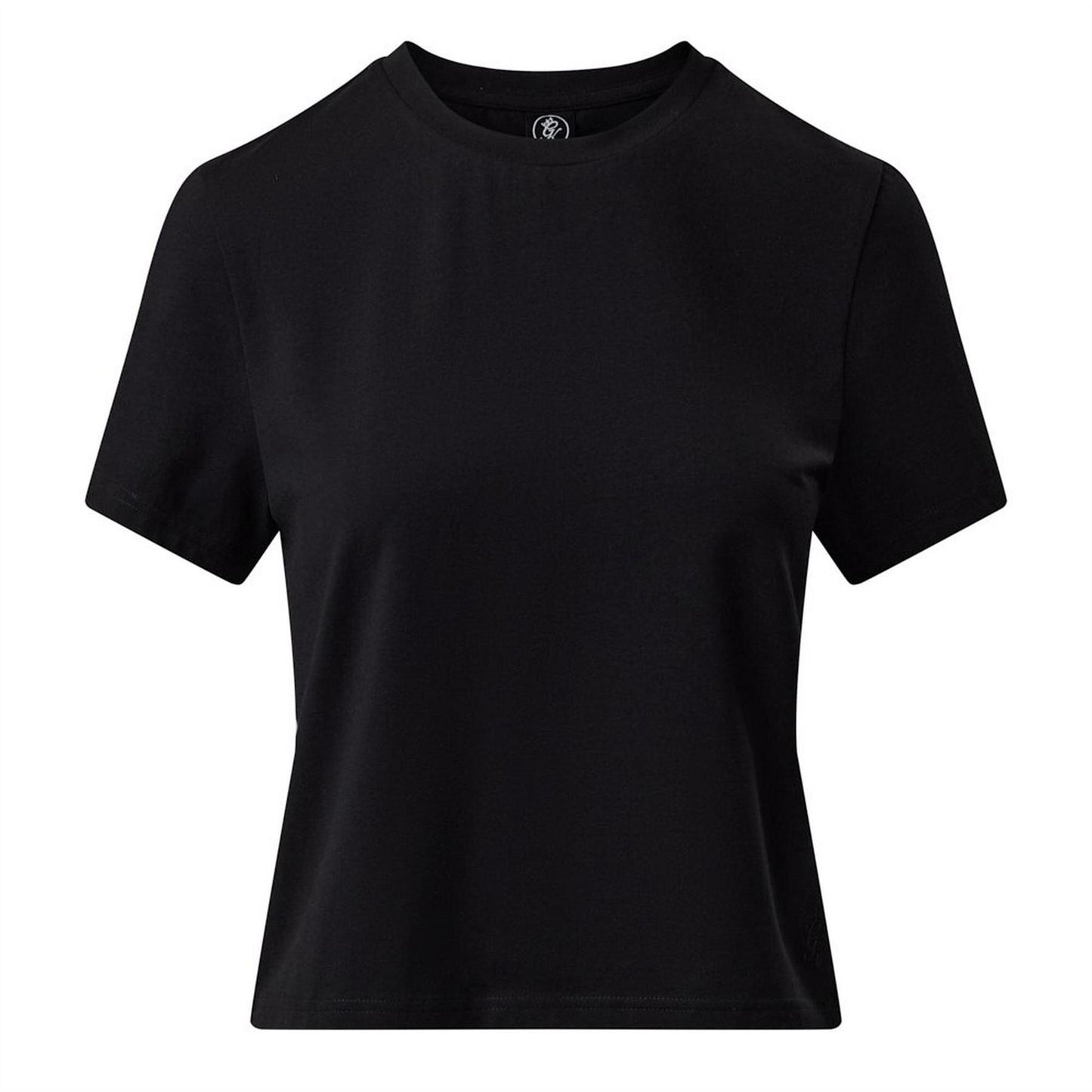 Black - Front - Gym King Womens-Ladies Victory Capped Sleeved Crop T-Shirt