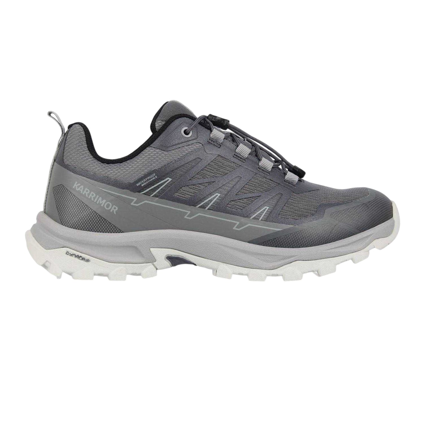 Grey - Front - Karrimor Mens Waterproof Mesh Hiking Shoes