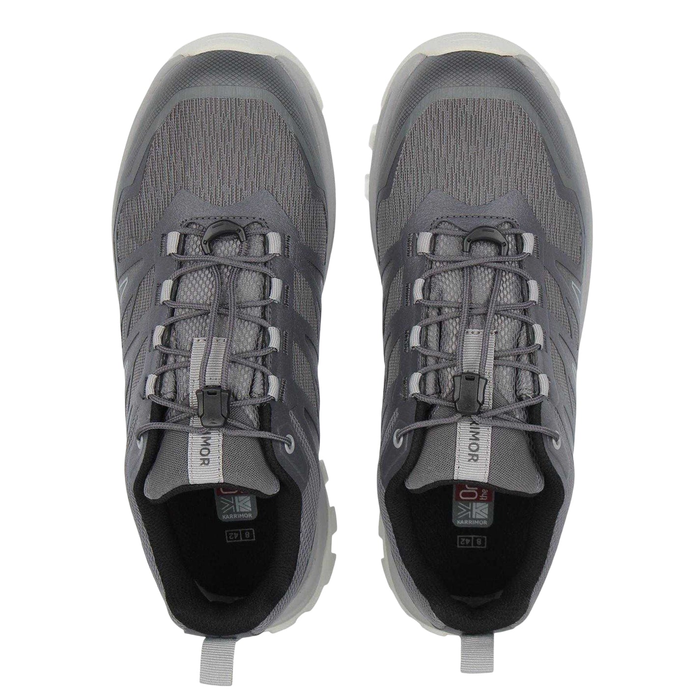 Grey - Side - Karrimor Mens Waterproof Mesh Hiking Shoes