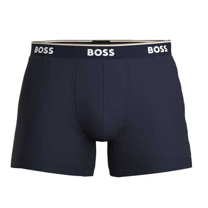 Navy-Blue-Grey - Back - Boss Mens Boxer Shorts (Pack of 3)