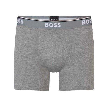 Black-Charcoal-Grey - Back - Boss Mens Boxer Shorts (Pack of 3)
