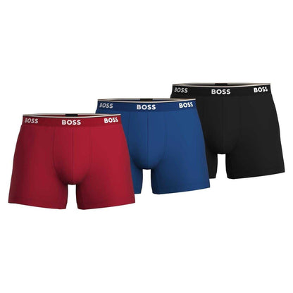Black-Red-Blue - Front - Boss Mens Boxer Shorts (Pack of 3)