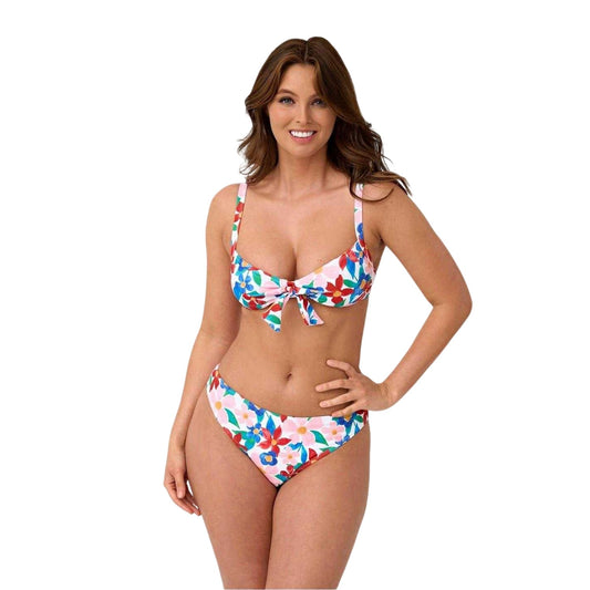 Multicoloured - Front - Be You Womens-Ladies Floral Front Tie Bikini Top