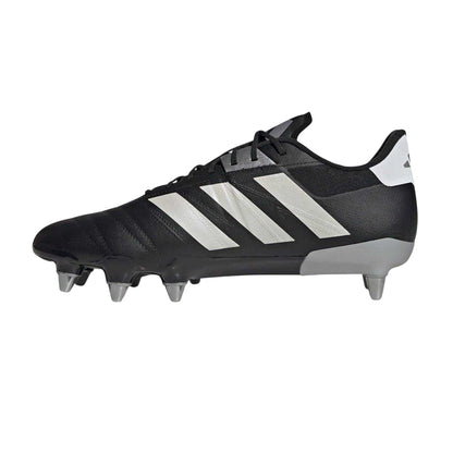 Black-Silver - Side - Adidas Mens Kakari Elite Reinforced Toe Soft Ground Rugby Boots