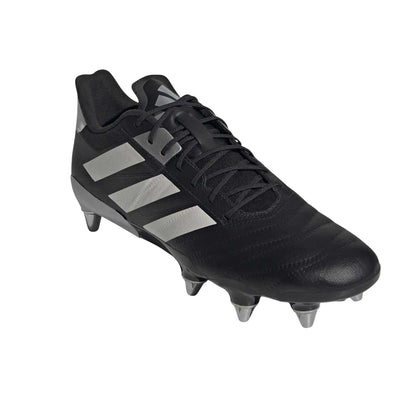 Black-Silver - Pack Shot - Adidas Mens Kakari Elite Reinforced Toe Soft Ground Rugby Boots